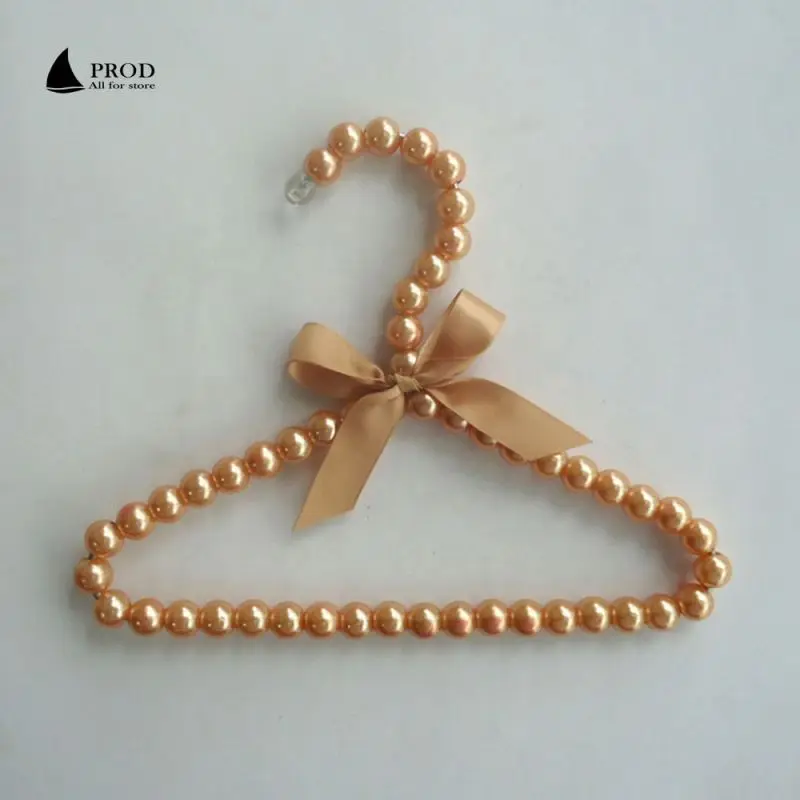 Hot Sale Fashionable And Cute Pink Pearl Baby Coat Hangers With Bow