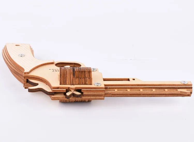 Hot selling educational toys wooden  Educational Puzzle Game Cheap 3D Wooden Puzzle rubber gun