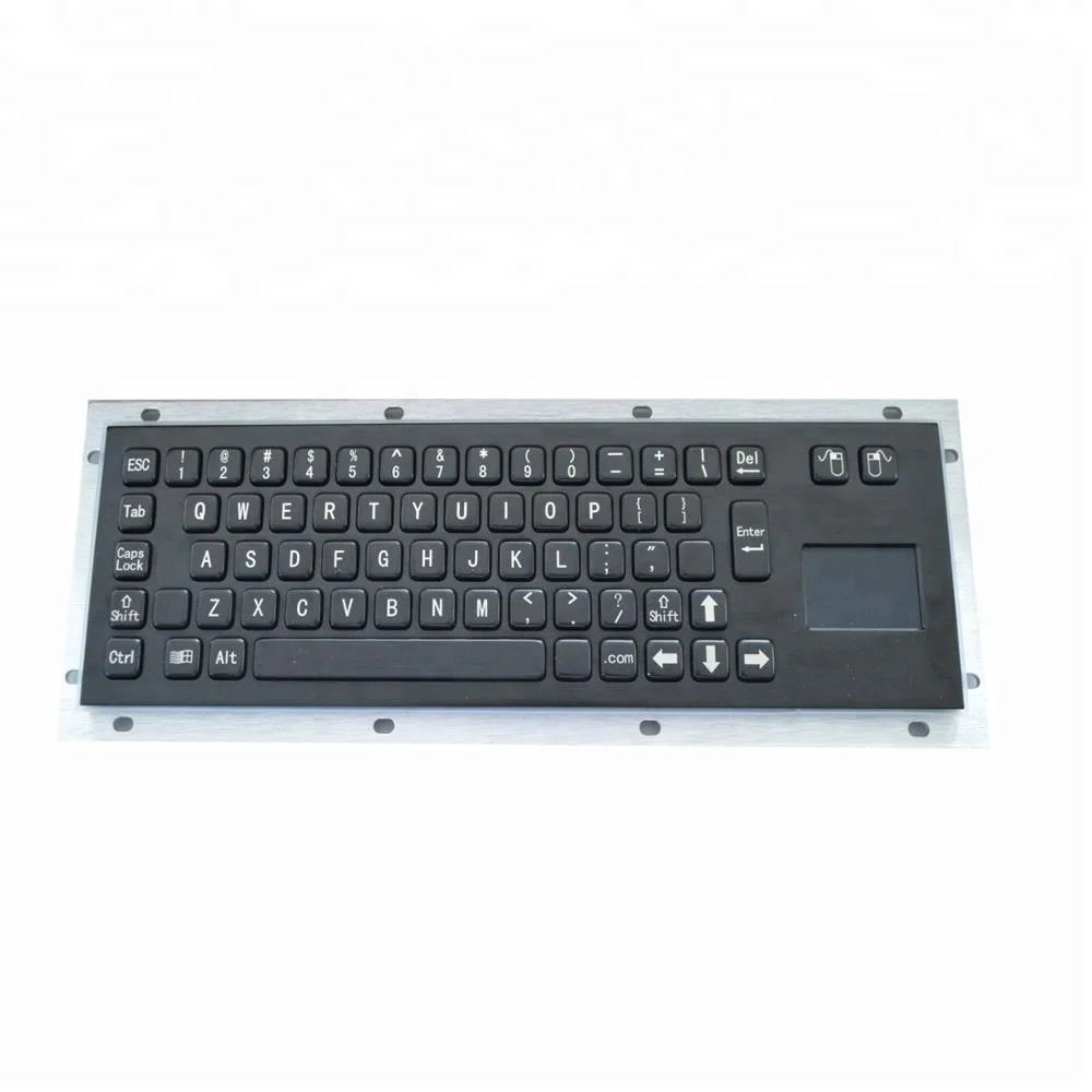 
Industrial Stainless Steel Metal Waterproof USB Keyboard with Trackball Touch Screen 