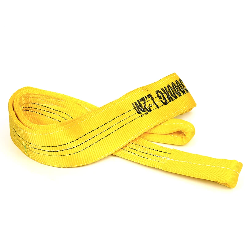 
Hot selling color code double eyes 2 meter yellow webbing sling 3 ton 