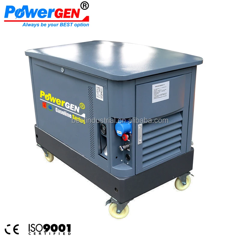 60 dB!!! POWERGEN Air-cooled Soundproof 10KVA Super Silent Gasoline Generator 10KW