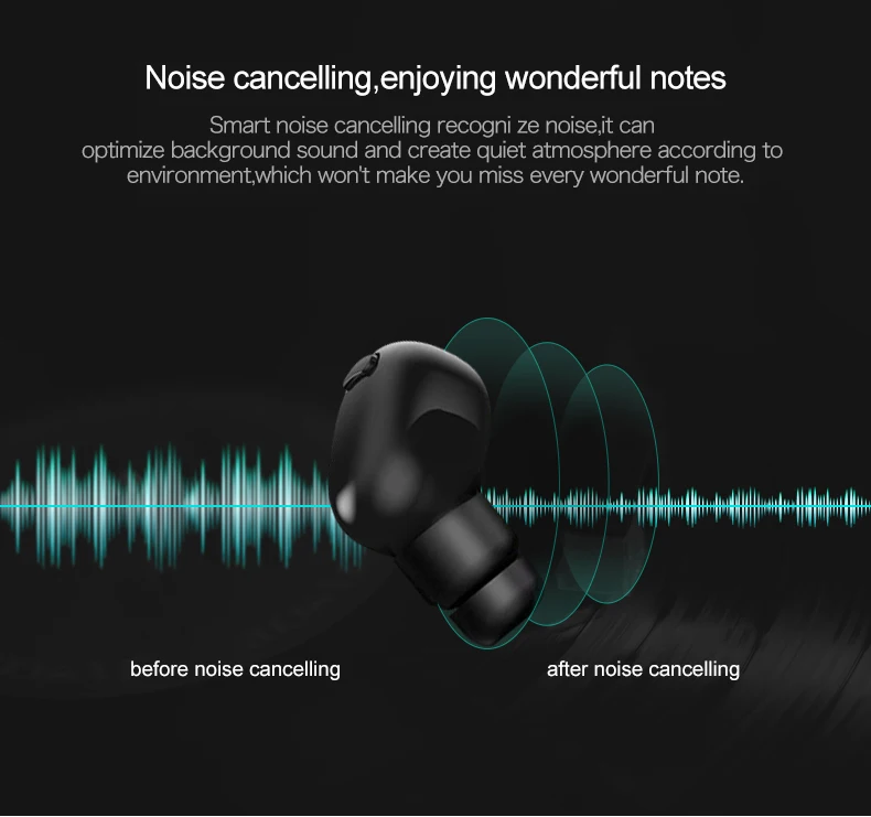 TWS wireless earphone HiFi Stereo BT 5.0 Automatic Pair Intelligent Noise Canceling Mini Bluetooth Earbuds