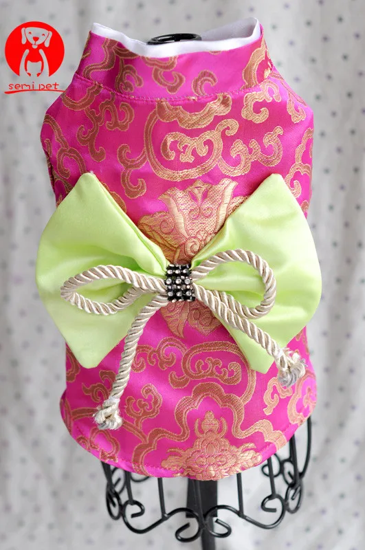 Japan Style Pet Cat Kimono small flower pet clothes dog cat kimono with Big bowknot Dress up necessary For Small Dog Cat