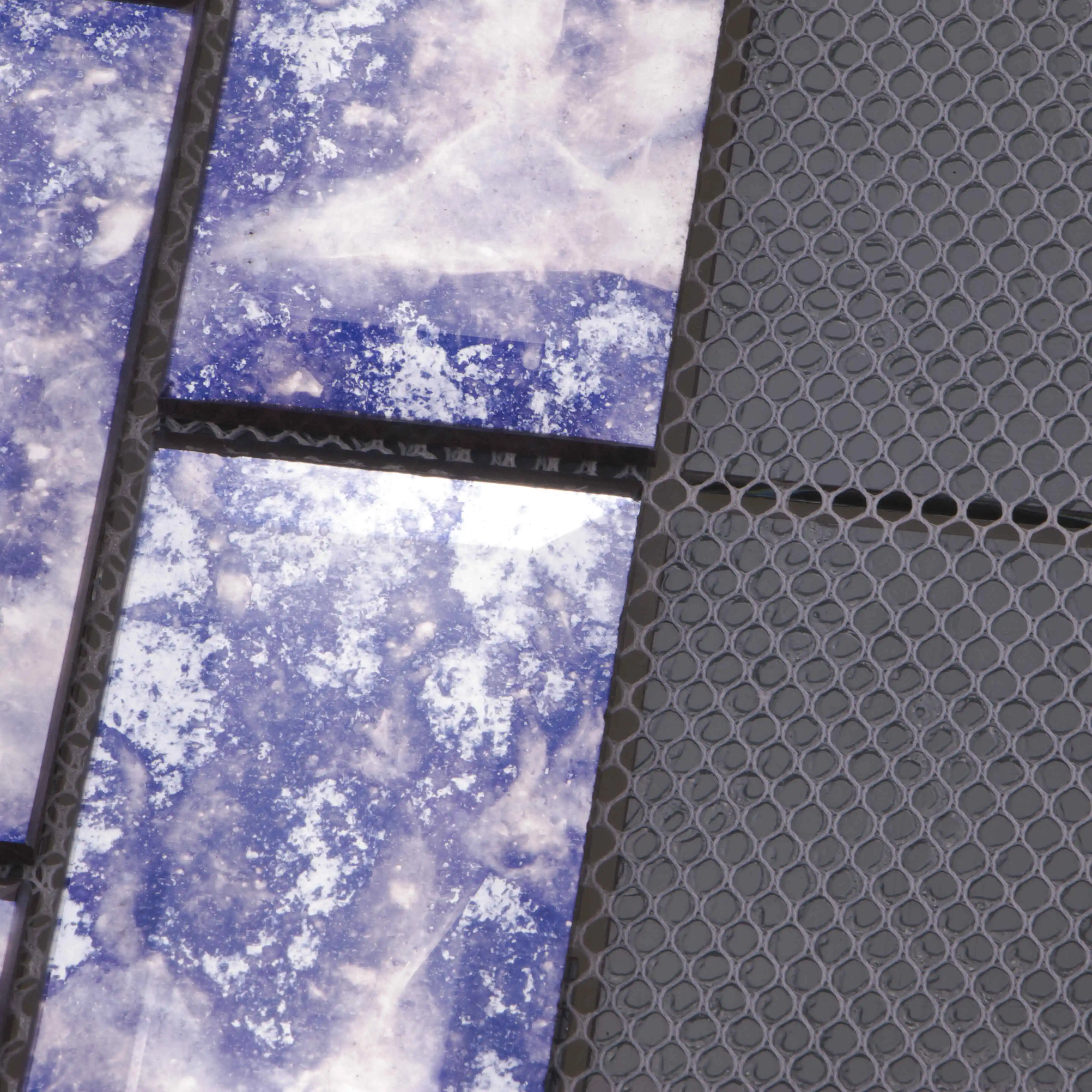 3D Antique mirror tile bathroom backsplash mosaic purple tile in glass