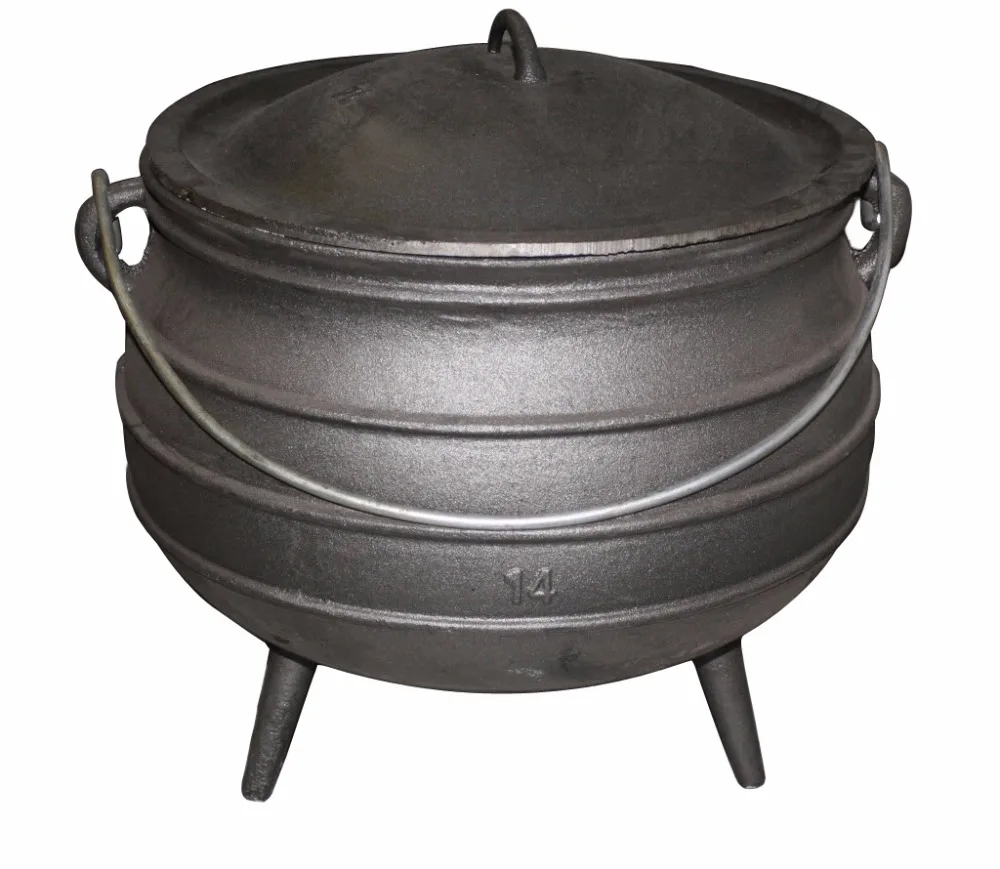Traditional African Three Legged Pot Outdoor Cauldron Potjie Cast Iron Cooking Pot
