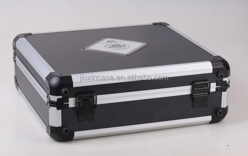 Lockable Aluminium Sword Box 40.5X39X14cm Aluminum Knife Storage Packaging Box Hard Case With Foam
