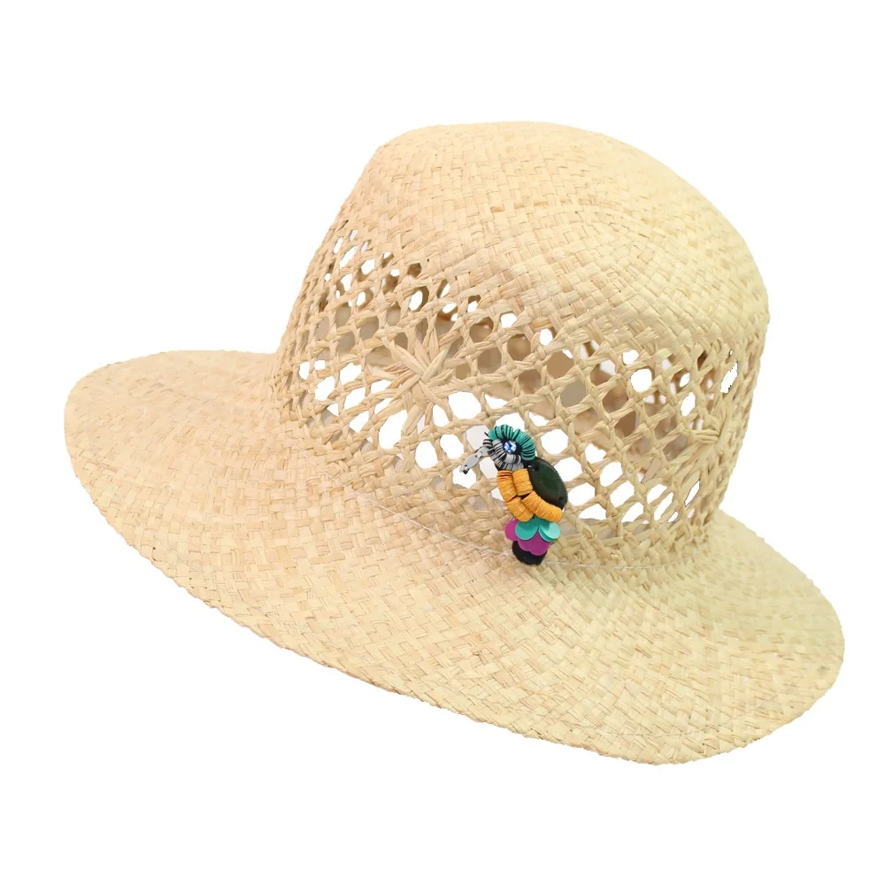 
Ladies Woven Straw hat Fashion Retro Lafia Panama Hat Visor Raffia sun Hat 