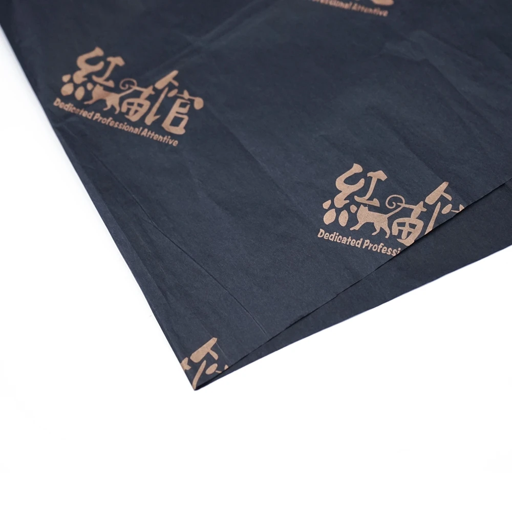 
Custom logo printed tissue wrapping paper with gold or sliver logo 
