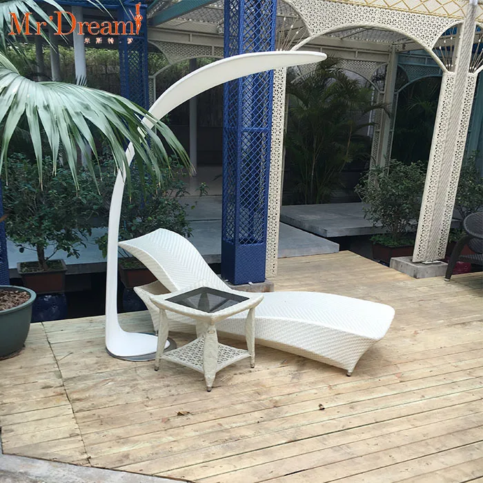 Quality-assured project popular UV resistant outdoor rattan poolside chaise lounge sun lounger