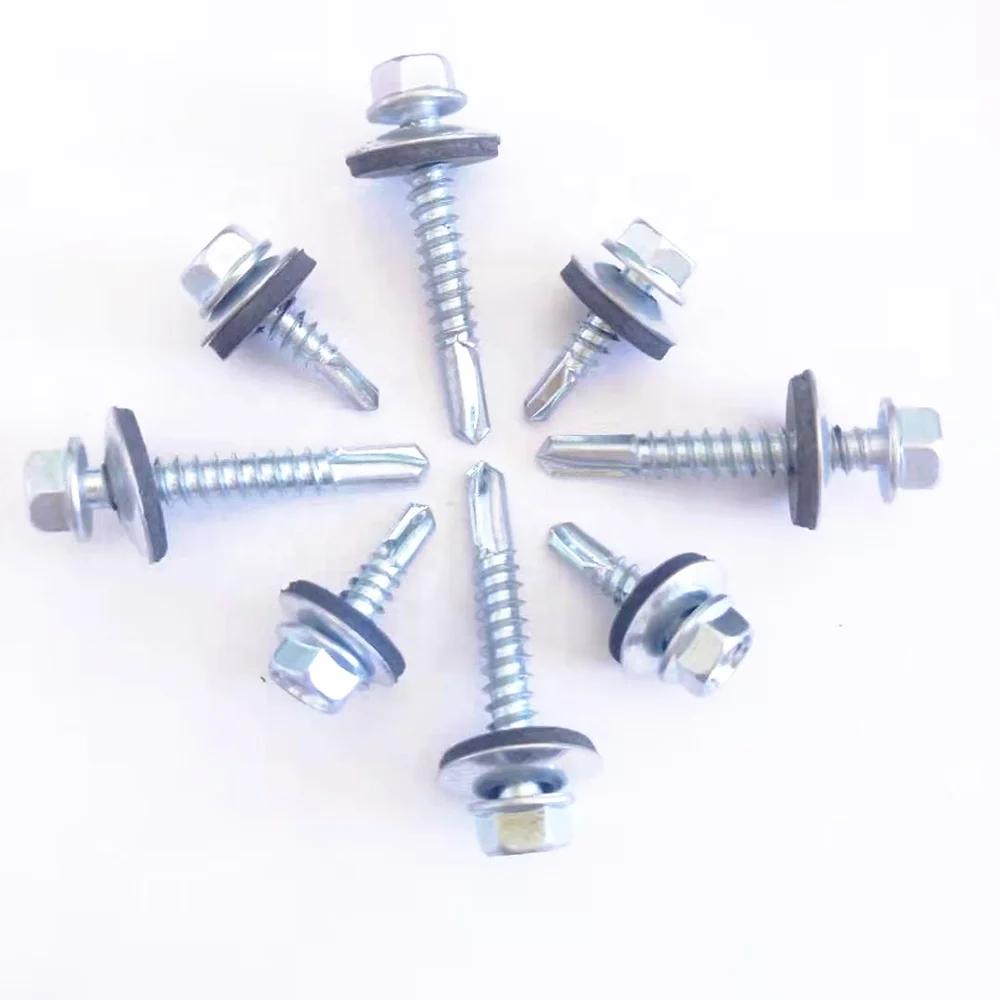 Quality red green brown color head self drilling screw Hex Head Self Drilling Tek Screw for Encaustic tile