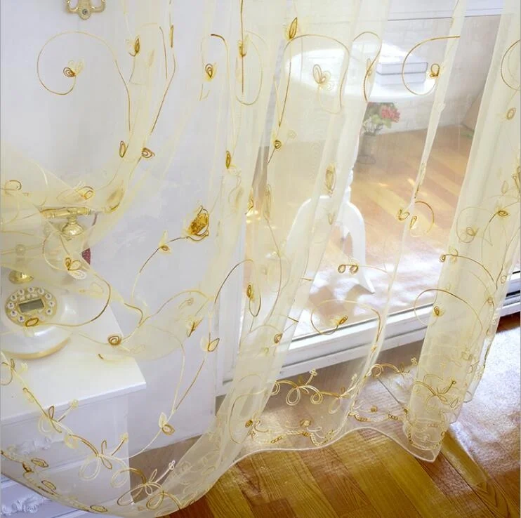 Заводская распродажа, высококачественные вышитые шторы из прозрачной вуали в европейском и корейском стиле, декоративные прозрачные шторы, шторы