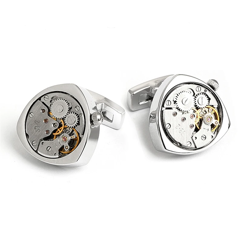 Mechanical cufflinks watch movement steampunk cufflinks