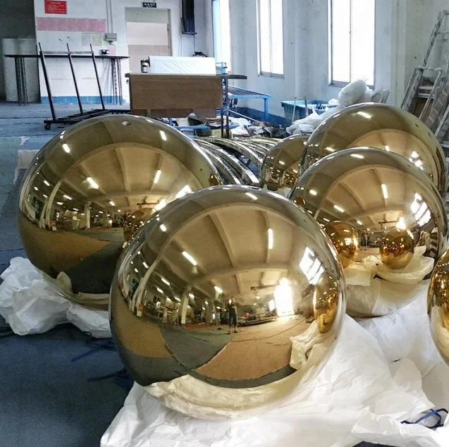 1mm thickness Gold Stainless Steel Hollow Balls 150mm 100mm Mirror Polished Hollow Steel Spheres 200mm