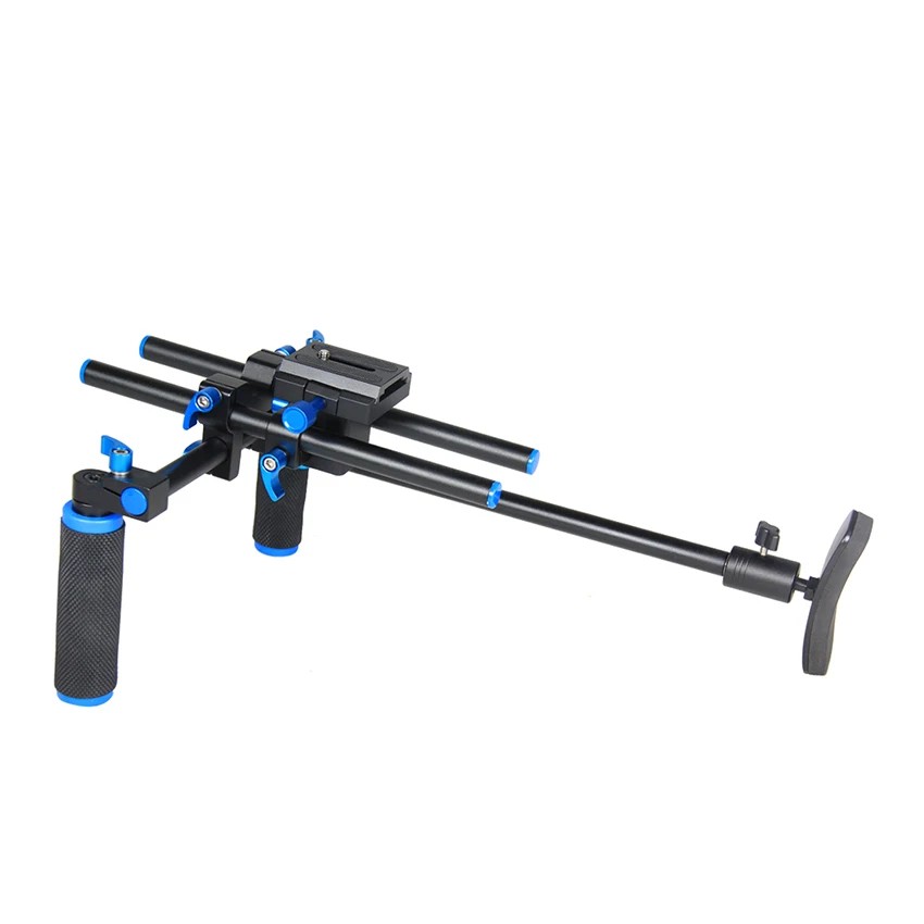 Double-hand follow focus dslr video camera rig for DSLR camera camcorder