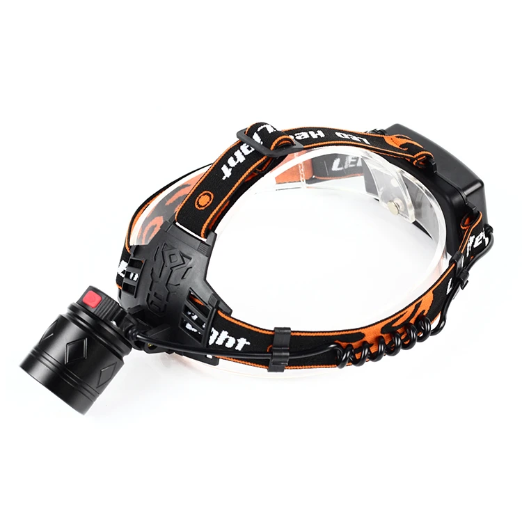 Black Flash Hiking Lamp Rotated Focus Adjustable Camping Light T6+COB Head Lamp Zoom Lens Headlight Rechargeable LED Headlamp