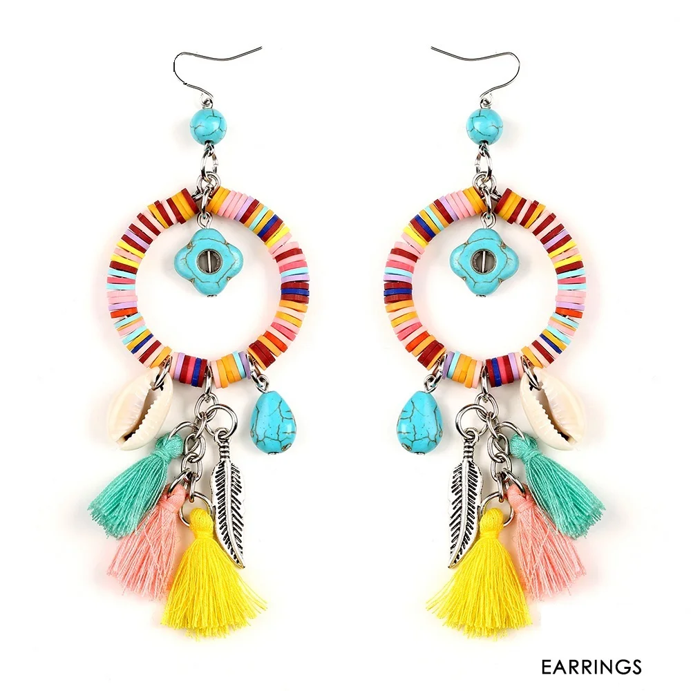 New Designs Gold Jhumka Earring Gemstone Tassel Shell Earring Hook Retail Online Shopping