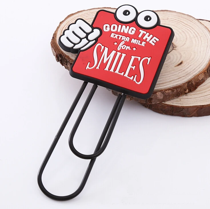 
Cartoon Korean Magnet Paper Clip Custom PVC Bookmark 
