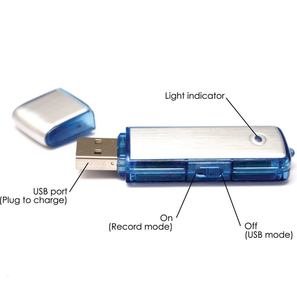 Support MP3 Player 8GB USB Flash Drive Mini Dictaphone