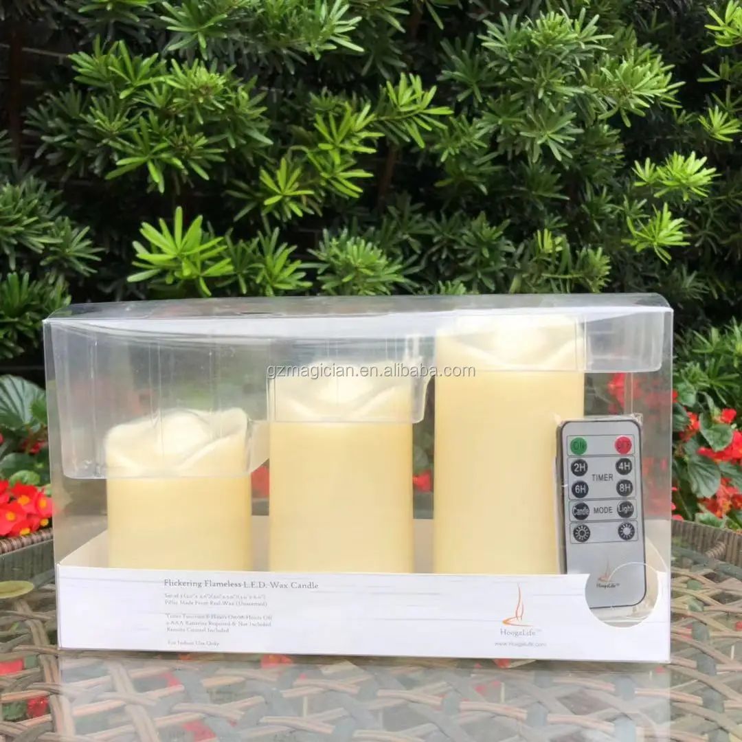 battery operated flameless christmas led lights candles real wax  with remote control/LED candle light