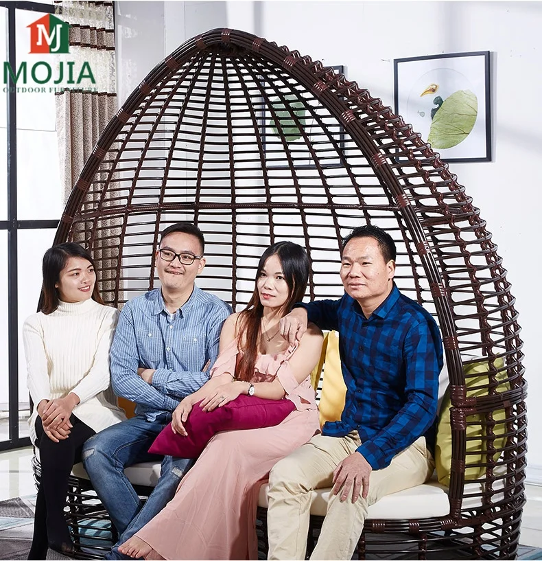 Garden Rattan Furniture Outdoor Wicker Sofa Sets Nest Shape Lounge Outdoor Leisure Sets Patio Sun Lounge