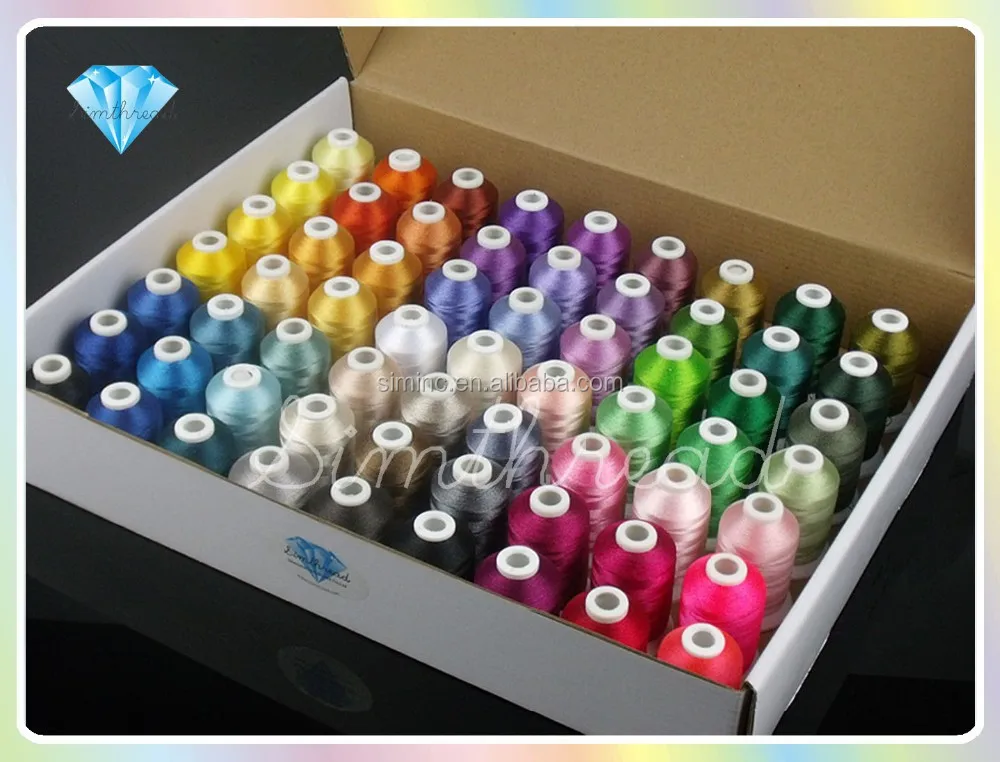 
Wholesales 1000m mini-king spool 100% polyester embroidery thread for home embroidery machines 