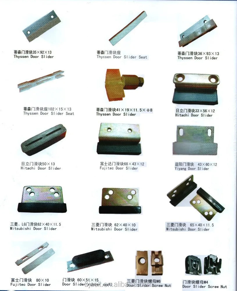 
Elevator door slider 