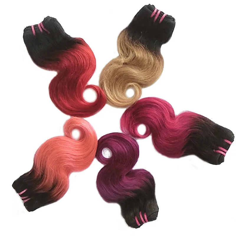 
3 Ombre Bundles With Closure Colored Hair Weave With Closure Body Wave Human Hair Extensions With Lace Closure 