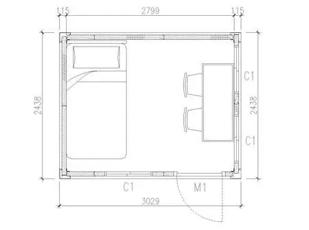 3m Width Steel Structural Flat Pack 10ft Container House For Bedroom