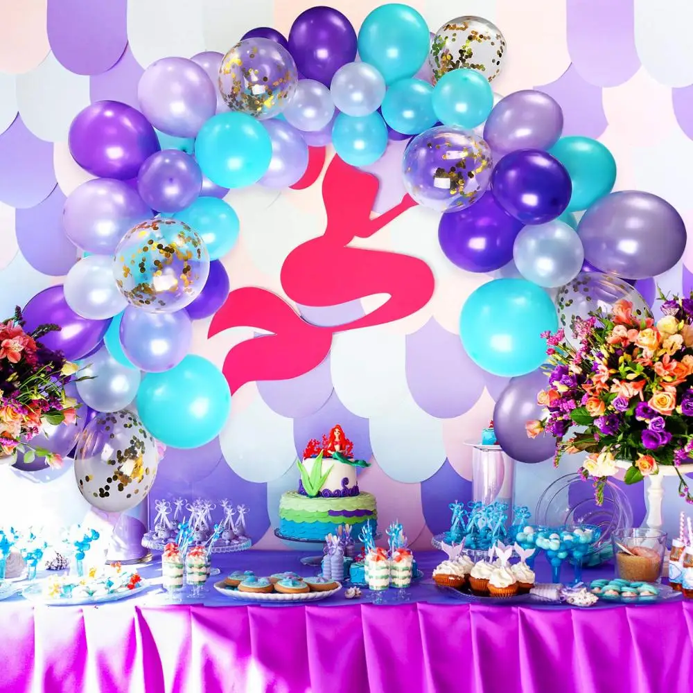 Nicro Baby Boy or Girl Mermaid Birthday Party Decoration Latex Balloon Garland Latex Balloon Arch Kit