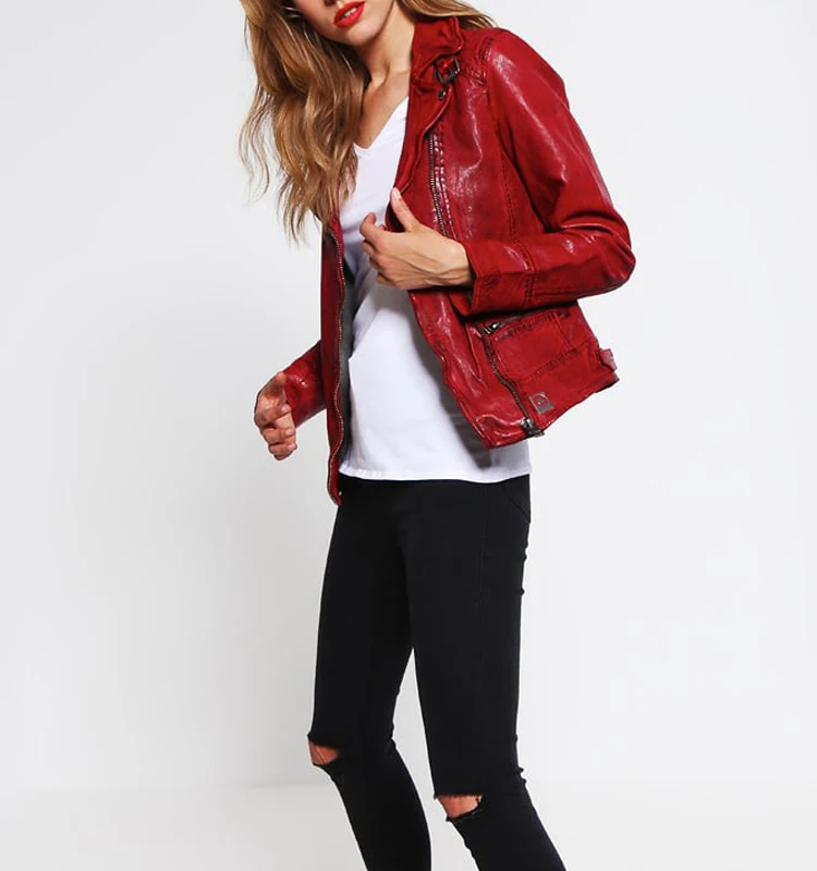 Wholesale Latest Design Vintage Motorbike Leather Jacket Women