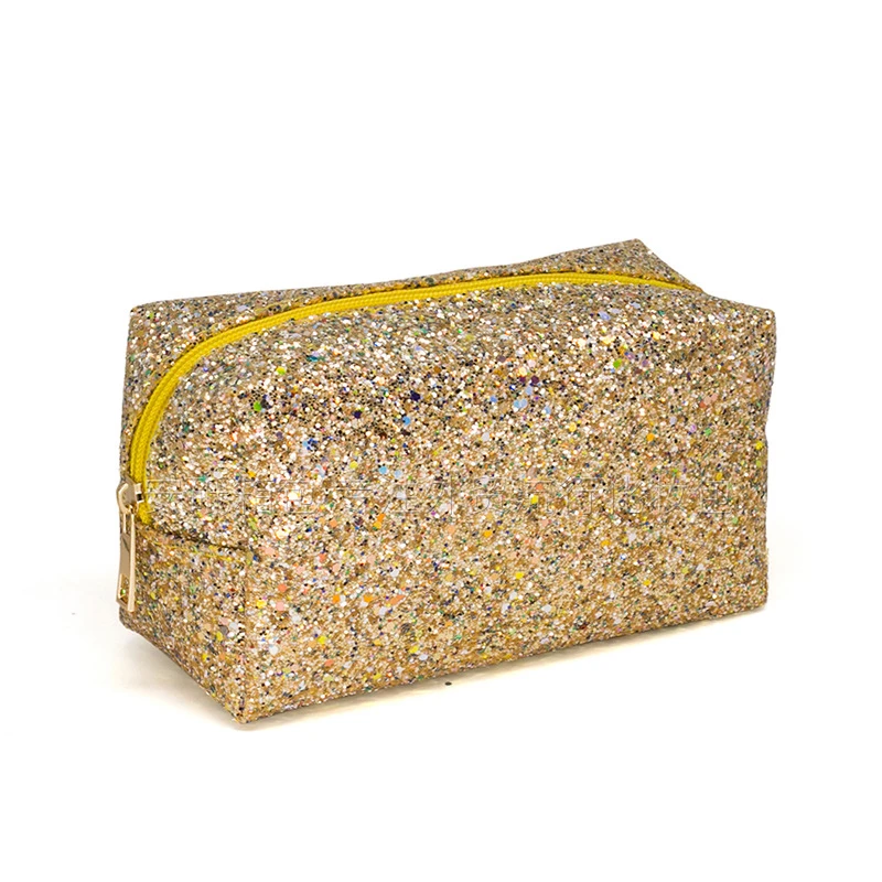Gold cosmetic bag gold makeup glitter bag