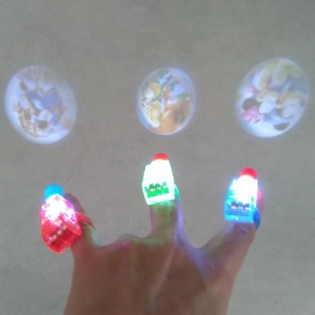 different cartoons magic led projection finger light lamp toy for Xmas party decoration