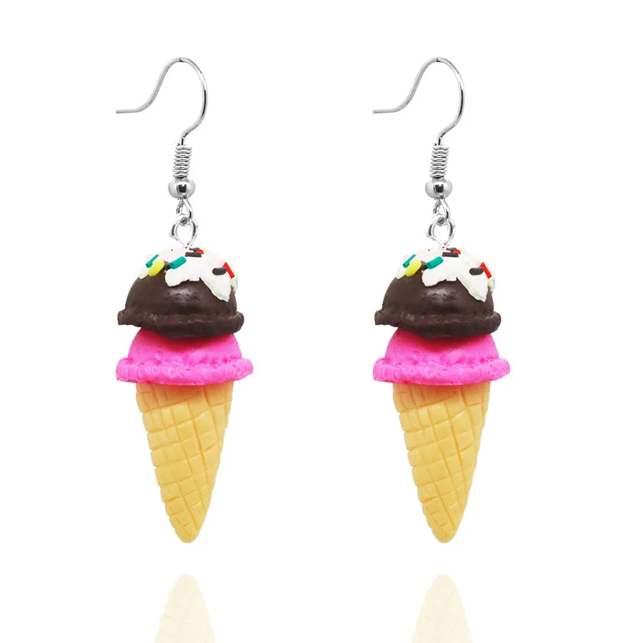 Fashion Jewellery Handmade Polymer Clay Soft Cute Ice Cream Earrings Women Christmas Piercing Ear Stud For Cute Girl
