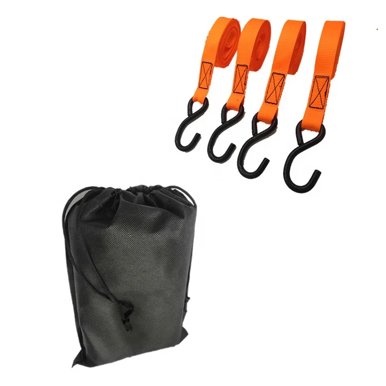 Heavy duty locking lorry cargo camo hdx 4 ratchet tie down straps for car / Enclosed trailer and truck tie downs