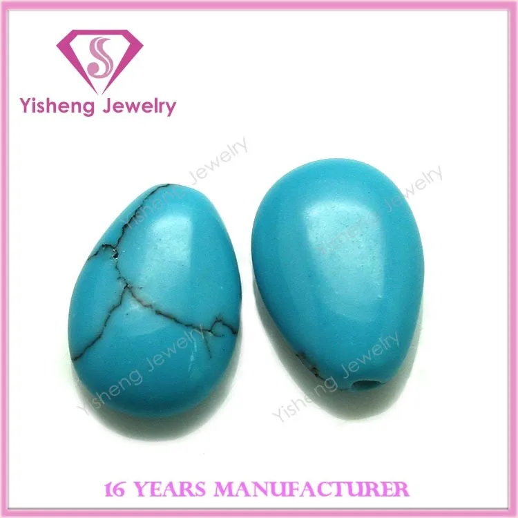 Wholesale Quality Synthetic Pear Cabochon Cut Turquoise Stone with Lines