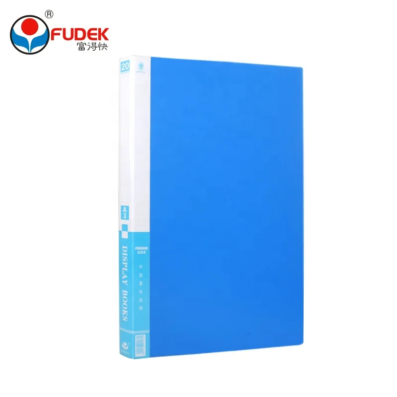 a3 pp office data clear black blue display book plastic file folder with pocket