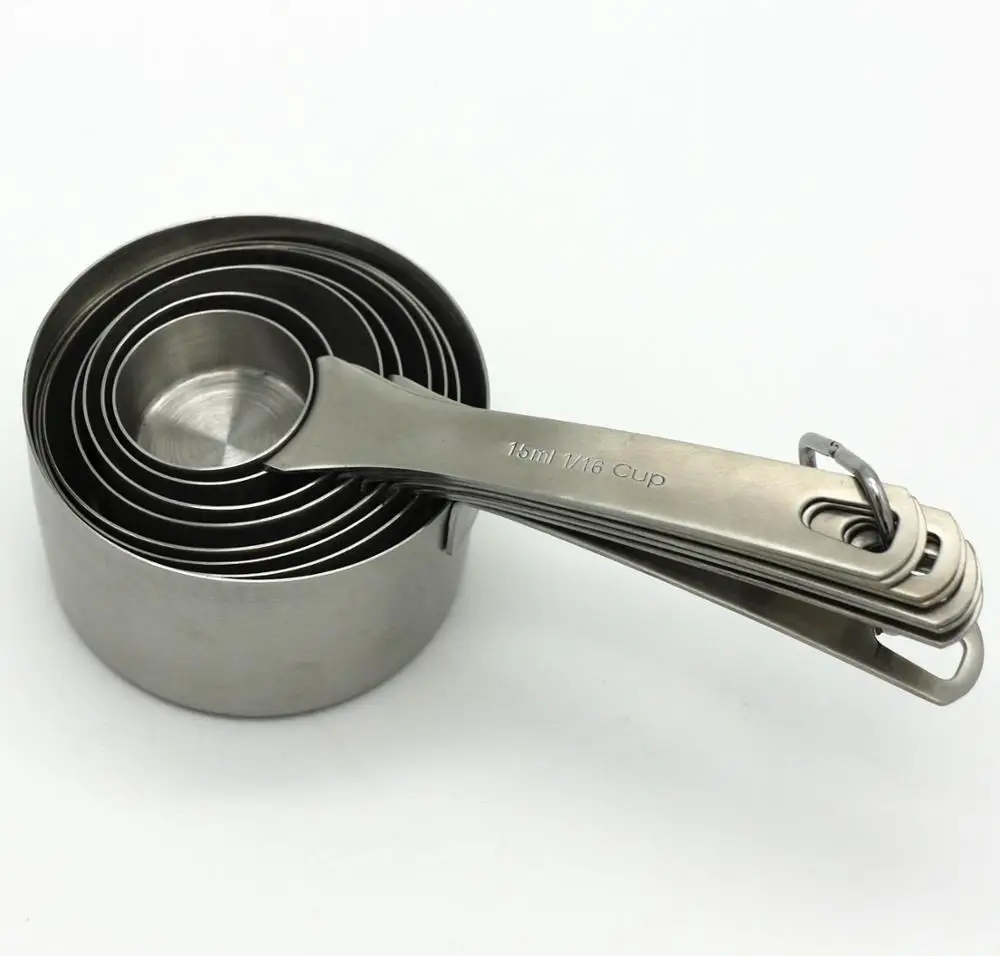 Hot sale Heavy Duty premium 8pcs stainless steel 18/8 kitchen measuring cup set