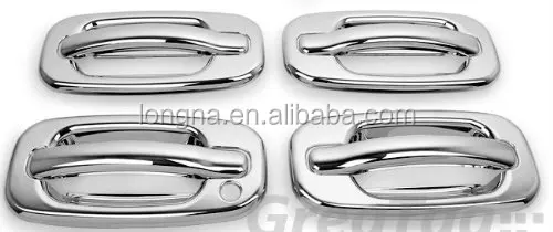 Chrome 4 Doors Handle Cover W/O Passenger Side Keyhole for 00-06 GMC Yukon/99-06 Sierra/07 Classic/02-06 Chevy Avalanche