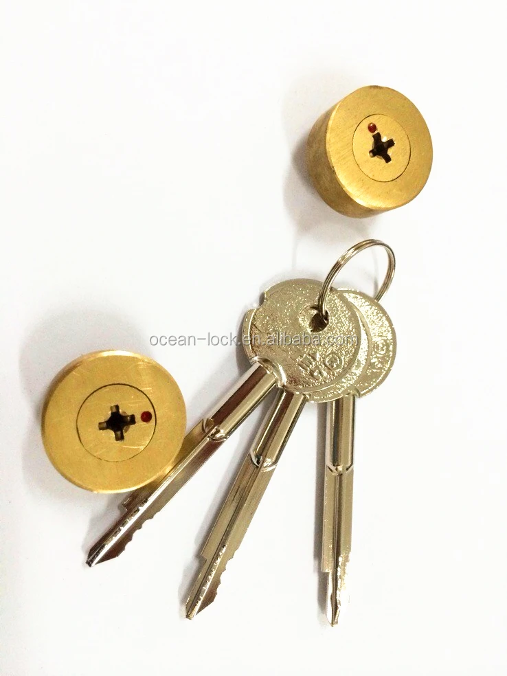 high class B stainless steel oval type brass cylinder lock cross key with nickel plate