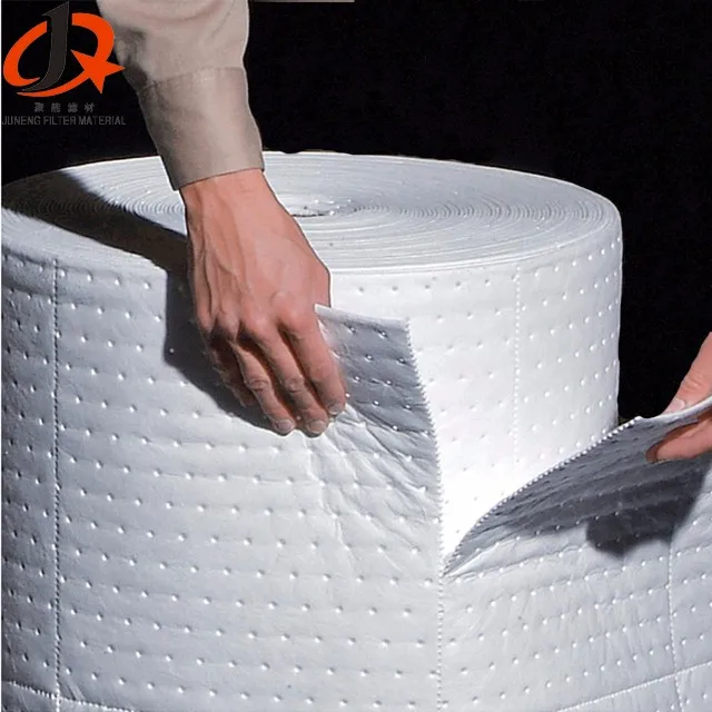 JUNENG Polypropylene Oil Absorbent Mat Clean Oil Leakage Quickly with High Oil absorb Efficiency