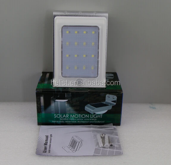2016 Новый Тип LED Solar Датчик Движения Настенный Светильник с Литий-Ионный Аккумулятор
