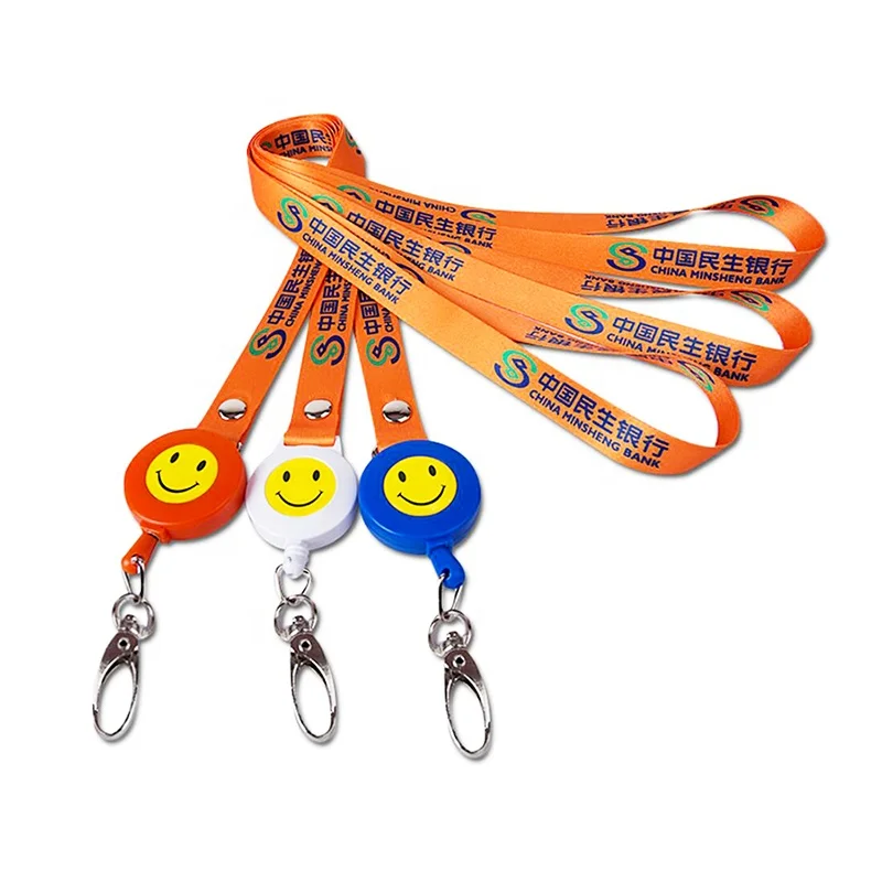 Wholes customized printed logo Lanyard with badge reels screen print your logo