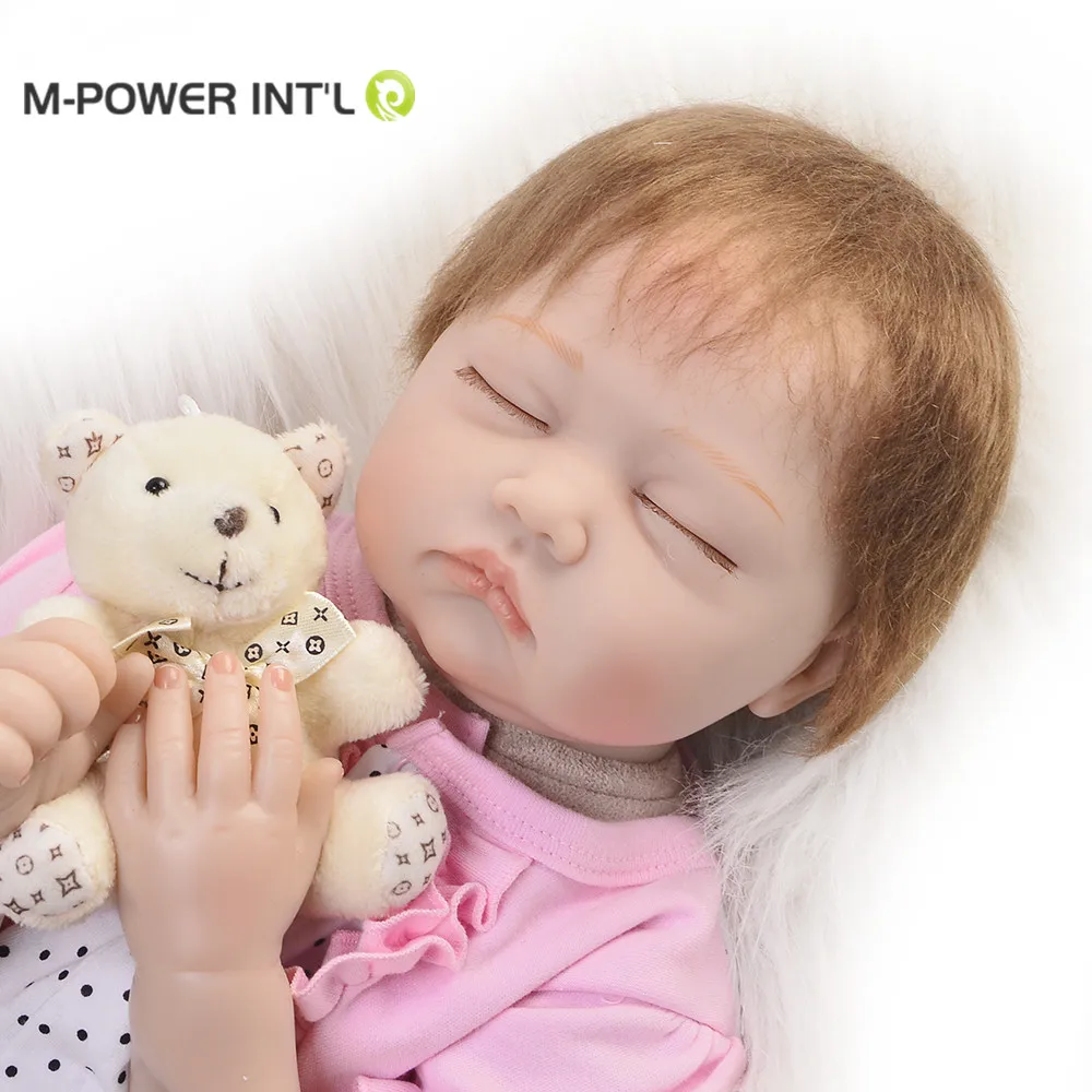 Popular children baby 22 inch doll cute silicone baby reborn dolls