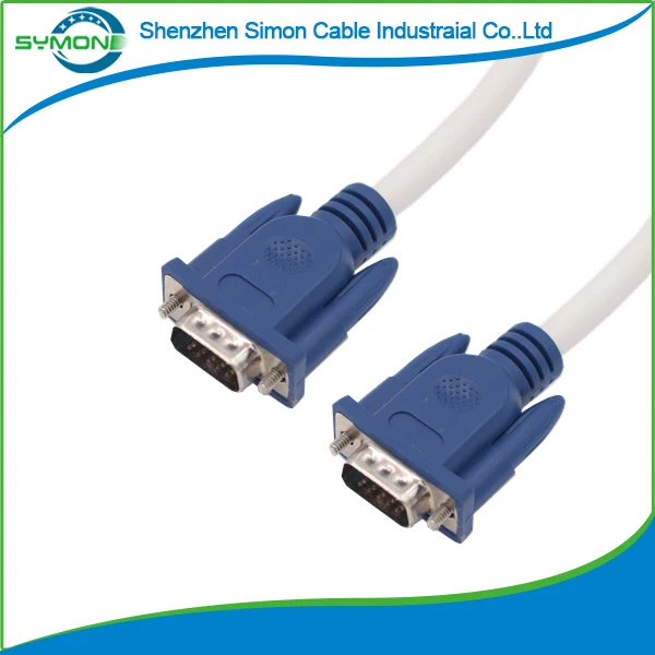 
High speed White VGA cable 1.5M 3+4/3+6 15 pin shenzhen Factory direct for computer 