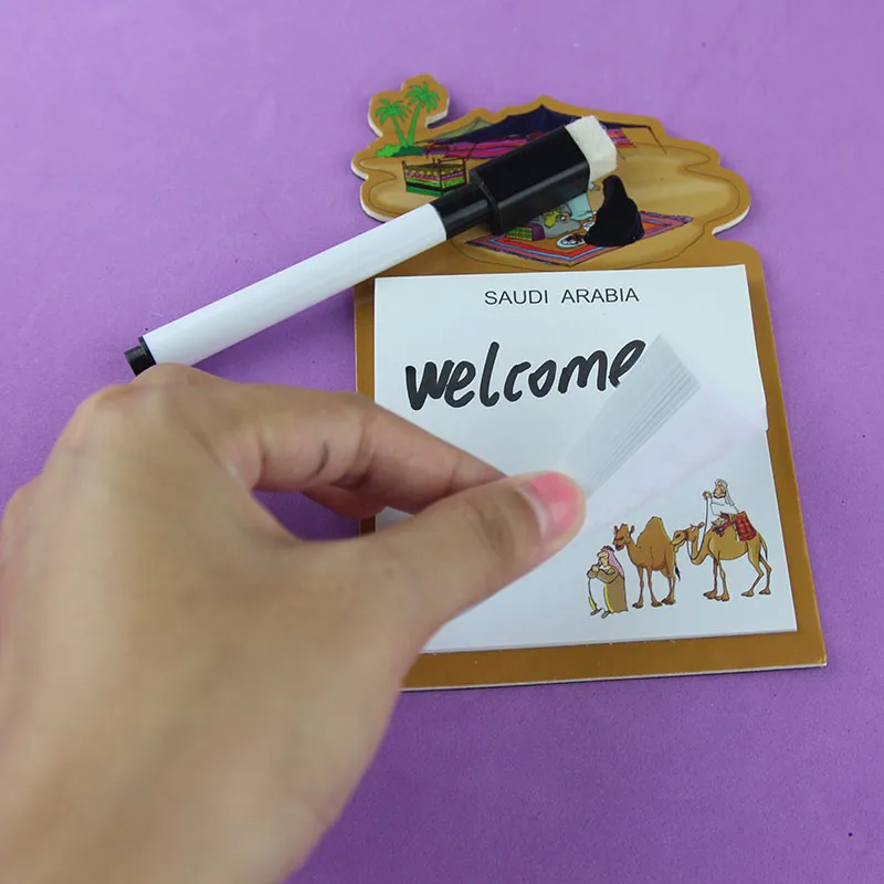 Dubai Souvenirs magnetic memo pad notepad fridge magnet  with marker pen