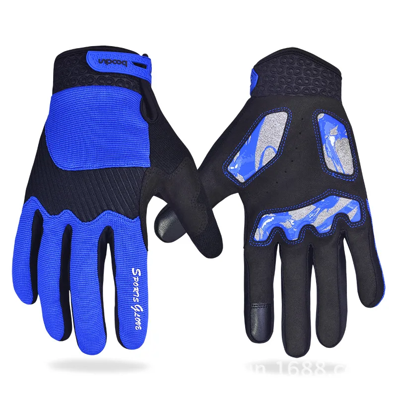 Black Leather Mens Cycling Gloves Bicycle High Elasticity Motorbike Winter  Lycra Riding Gloves