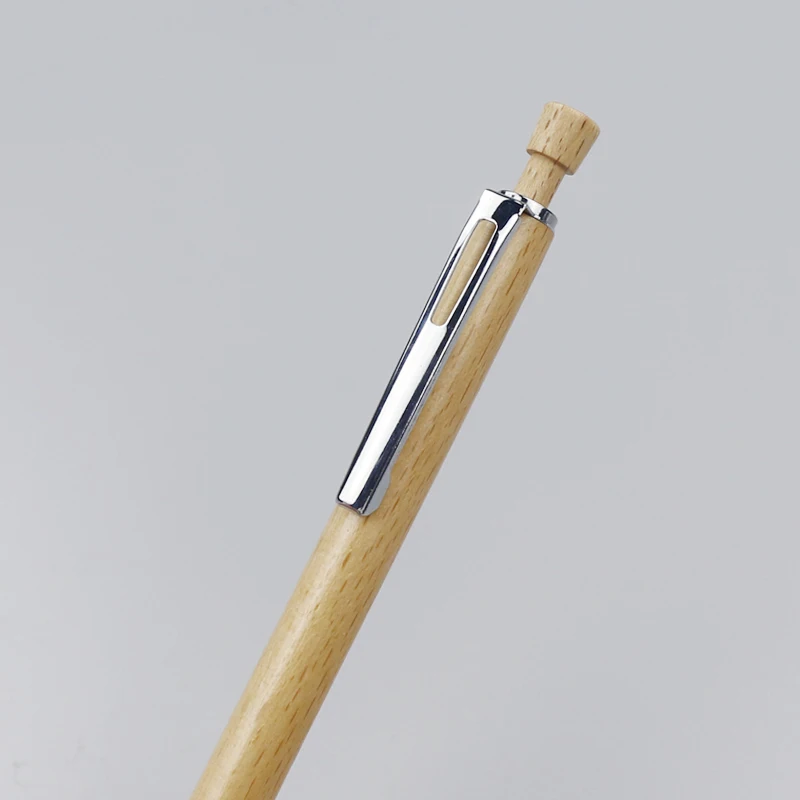 Luxury 1.0mm Writing Black Ink Wood Made Elegant Stick Ball Point Pen With Custom Logo