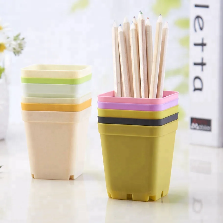 Colorful Square Plastic Plant Pot