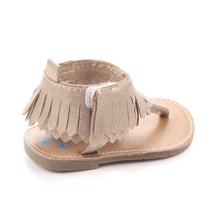 New fashional tassel design soft leather kids baby girl sandals