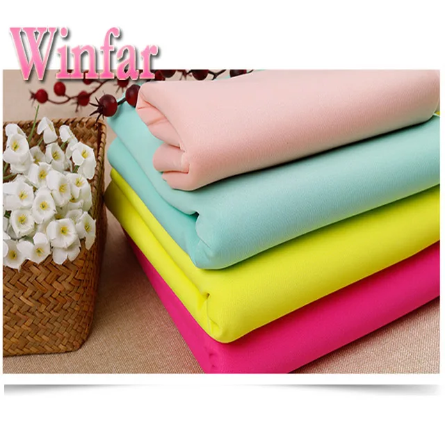 shaoxing winfar polyester elastane Scuba DTY knit textile air layer fabric